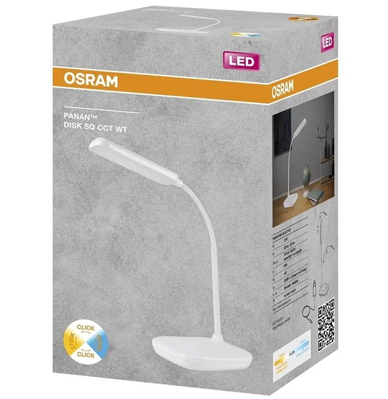 Лампа настільна OSRAM Panan DISK SQ 12W 3000К 4000К 6500К з димером, білий