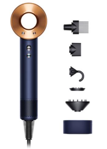 Фен Dyson HD07 Supersonic Prussian Blue/Rich Copper, 1600Вт, 4 режими, іонізація, хол. обду, кейс для зберігання, синьо-мідний