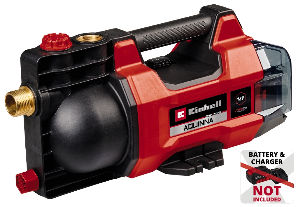 Насос відцентровий акумуляторний Einhell AQUINNA 18/28, PXC, 2800л/год, 18В, 2.5бар, глиб 6м, 2.55кг, без АКБ та ЗП