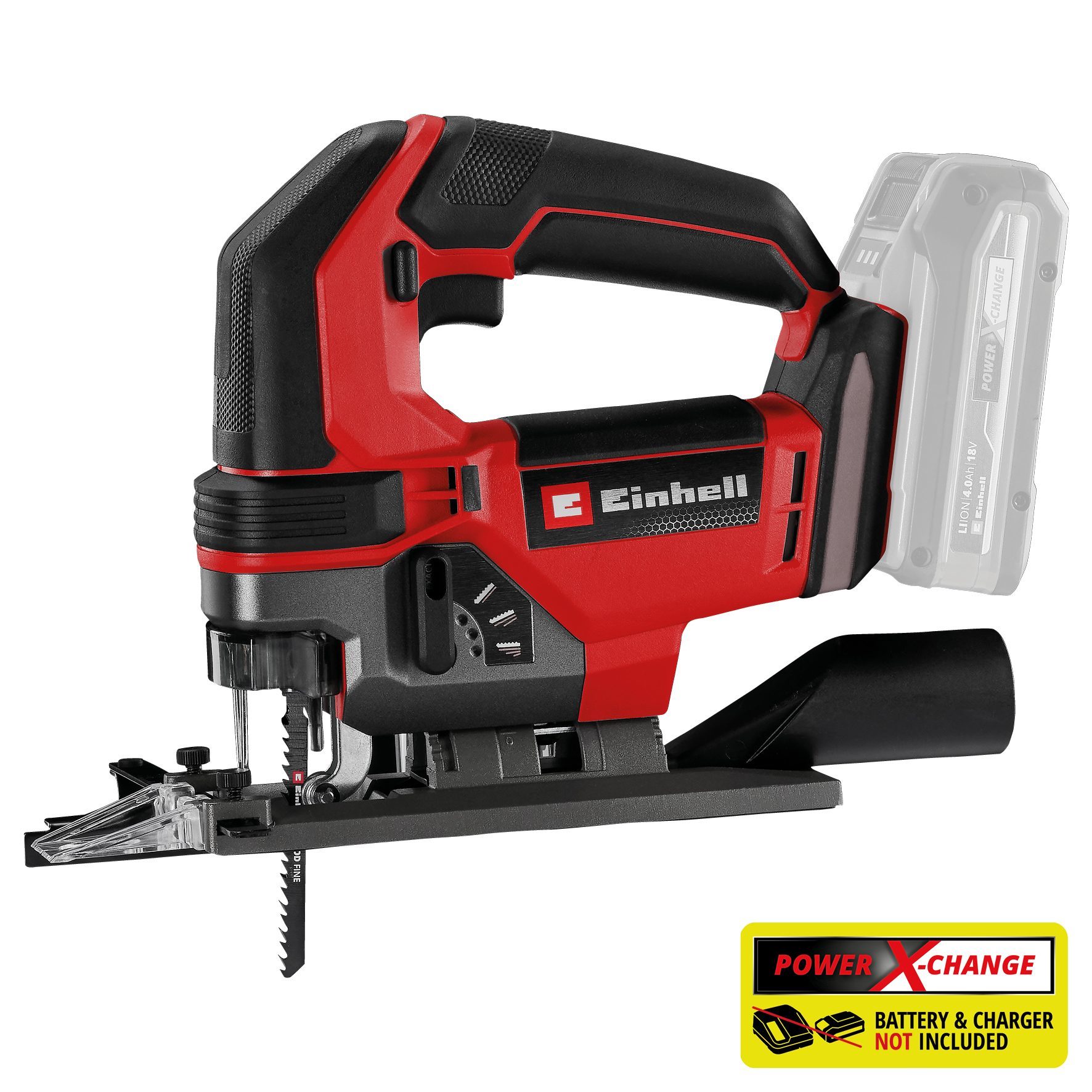 Лобзик акумуляторний Einhell TE-JS 18/100 Li - Solo PXC 18В 3000об/хв хід 26мм 1.87кг без АКБ та ЗП