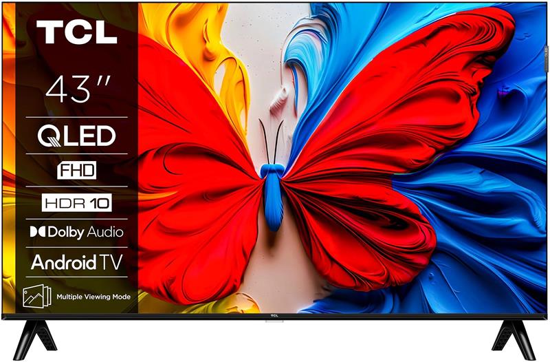 Телевізор 43" TCL QLED FHD 60Hz Smart Android TV Black