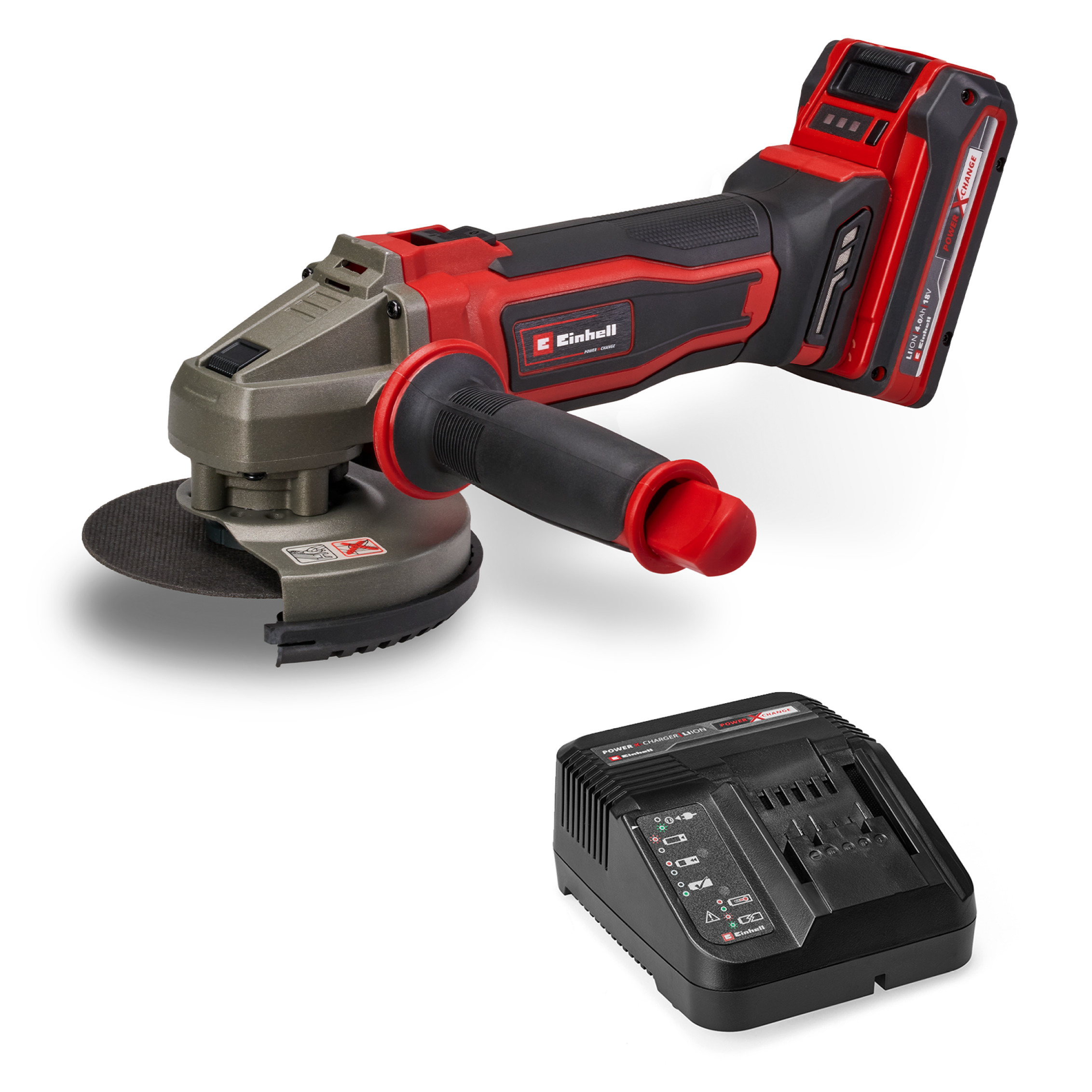 Шліфмашина кутова акумуляторна Einhell TE-AG 18/125-2 Li PXC 18В 1х4А·год 125мм 8500об/хв ЗП 2.32кг