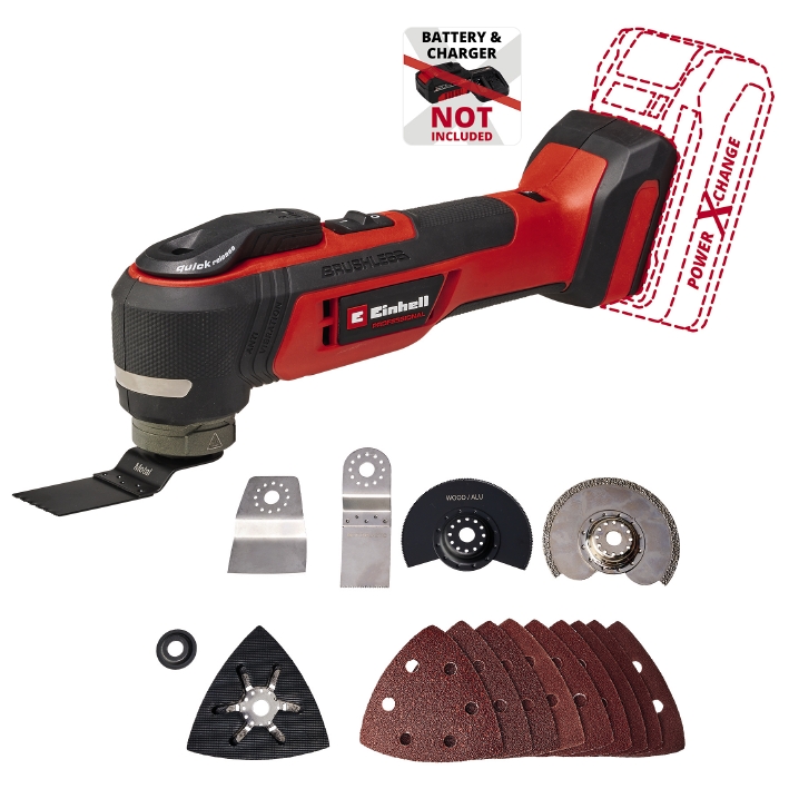 Багатофункціональний інструмент акумуляторний Einhell Professional TP-MG 18 Li BL - Solo PXC 18В 11000-20000кол/хв кут коливань 3.2° 1.08кг без АКБ та ЗП