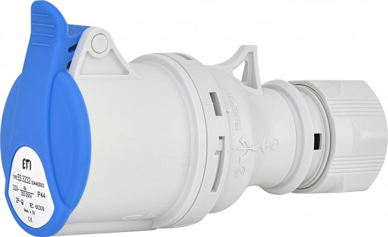 Розетка кабельна ETI, ES-3232 IP44 (32A, 230V, 2P+PE)