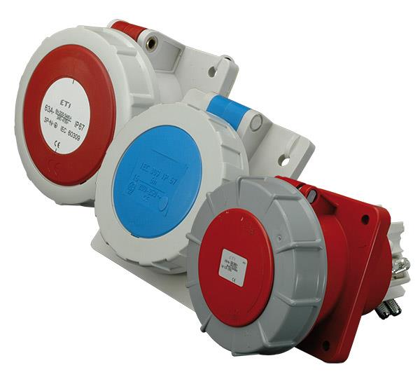 Розетка вбудована ETI, EEH-1 632 IP67 (16A, 230V, 2P+PE)