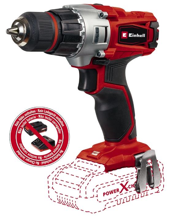 Шуруповерт-дрель Einhell TE-CD 18/2 Li-Solo, PXC, аккум., БЗП, 44Нм, 350/1250 об/мин, 1.01кг, (без АКБ и ЗУ)