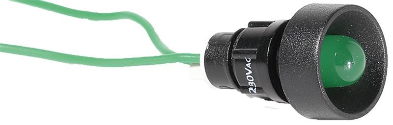 Лампа сигнальна ETI, LS LED 10 G 230 (10мм, 230V AC, зелена)