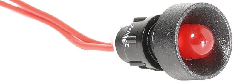 Лампа сигнальна ETI, LS LED 10 R 230 (10мм, 230V AC, червона)