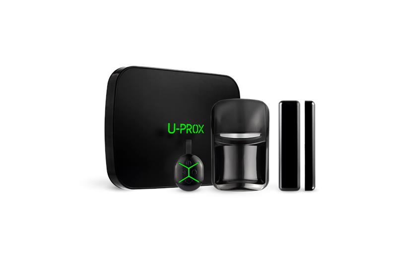 Комплект охоронної сигналізації U-Prox MPX L KF kit Black, U-Prox MPX L, U-Prox PIR, U-Prox WDC, U-Prox Keyfob B4, бездротовий, чорний