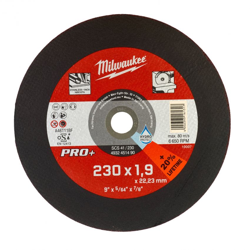 Диск відрізний Milwaukee по металу PRO+, 230х1.9х22.2мм