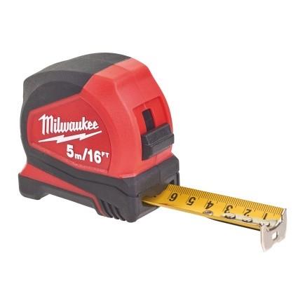 Рулетка Milwaukee Pro Compact, 5м/16фтх25мм, з фіксатором змотування, АБС-пластик
