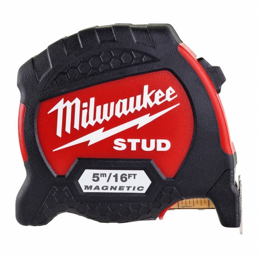 Рулетка Milwaukee STUD, 5мх33мм, з фіксатором змотування, АБС-пластик, магніт