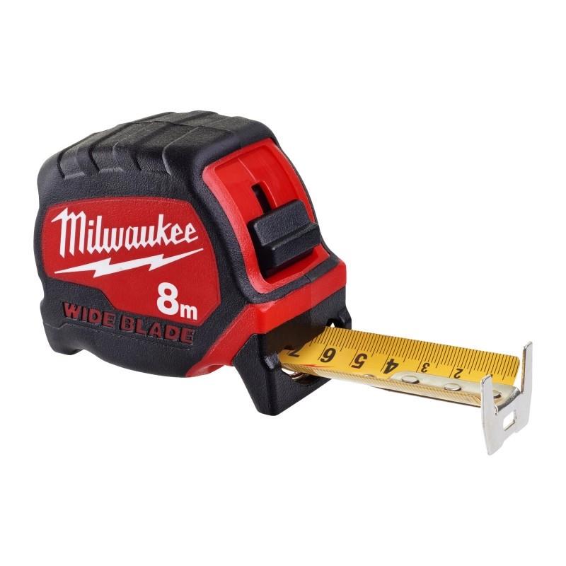 Рулетка Milwaukee WIDE BLADE, 8мх33мм, з фіксатором змотування, АБС-пластик