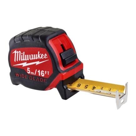 Рулетка Milwaukee WIDE BLADE 6мх16фтх33мм, з фіксатором змотування, АБС-пластик