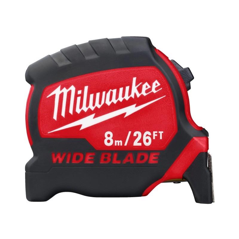 Рулетка Milwaukee WIDE BLADE, 8мх26фтх33мм, з фіксатором змотування, АБС-пластик