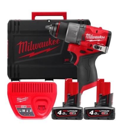 Шурупокрут-дриль акумуляторний Milwaukee M12 FDD2-402X 12В 2х4А·год 45Нм 0-1550об/хв ЗП С12 кейс 1.4кг