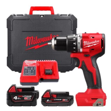 Шурупокрут-дриль акумуляторний Milwaukee М18 BLPDRC-422С 18В 1х2А·год 1х4А·год 60Нм 500·1700об/хв ЗП M12-18C кейс 1.5кг