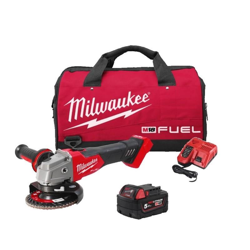 Шліфмашина кутова акумуляторна Milwaukee M18 FSAG125X-501BRF 125мм 18В 1x5.0А·год 8500об/хв ЗП М12-18 FС сумка 2кг