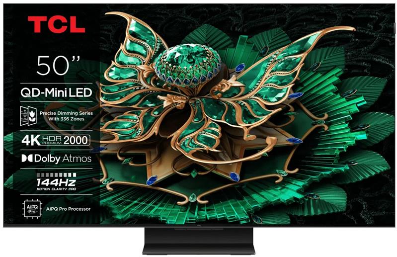Телевізор 50" TCL MiniLED 4K 144Hz Smart Google TV Black