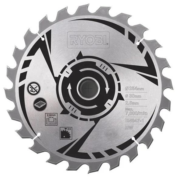 Диск пиляльний Ryobi SB254T24A1 254х30-24T