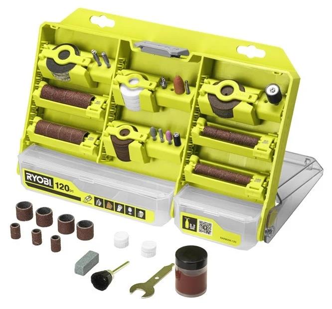 Комплект приладдя Ryobi RAR800K-120 1/8" для міні дриля гравера реноватора кейс 120шт