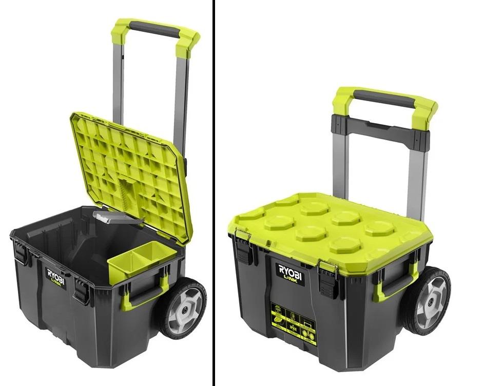 Ящик модульний для інструменту Ryobi Link RSL201, на коліщатках, телескопічне руків'я, 39х57х49.5см, пластик
