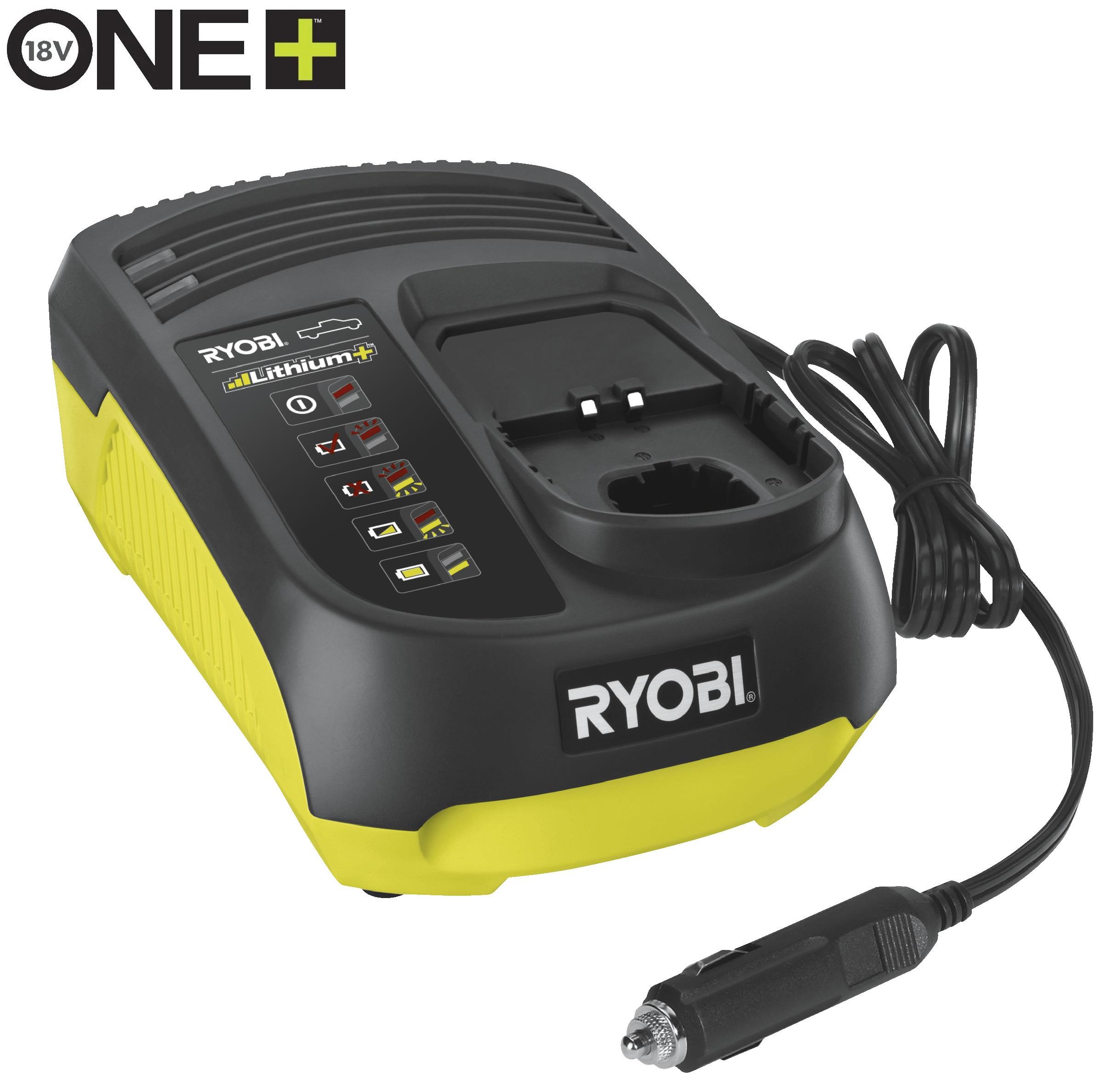 Зарядний пристрій Ryobi ONE+ RC18118C 18В 1.8А живлення від автомобільної мережі 12В