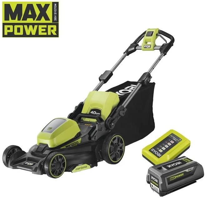 Газонокосарка акумуляторна Ryobi Max Power RY36LM40A-140 36В акб 1х4А·год 40см 50л 25-75мм 18.6кг