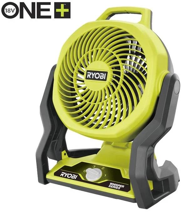 Вентилятор акумуляторний Ryobi ONE+ RF18-0 Whisper 18В 850м куб/год регулювання положення 3 швидкості 1.7кг без АКБ та ЗП
