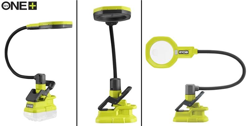 Ліхтар інспекційний акумуляторний Ryobi ONE+ RML18-0, 18В, 500лм, 2 функції освітлення, гнучкий, затискач без АКБ та ЗП