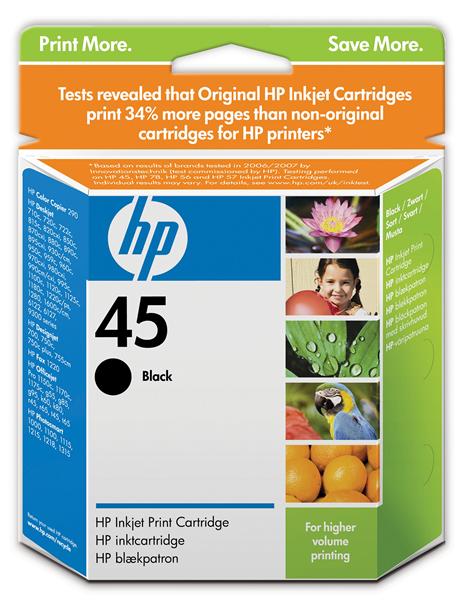 Картридж із друкуючою головкою струменевий HP No.45 DJ9xx/11xx/1220/1280/P1000 black