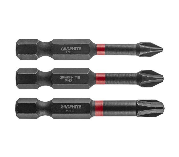 Биты  ударные GRAPHITE PH1/2/3 x 50 мм, 3 шт.