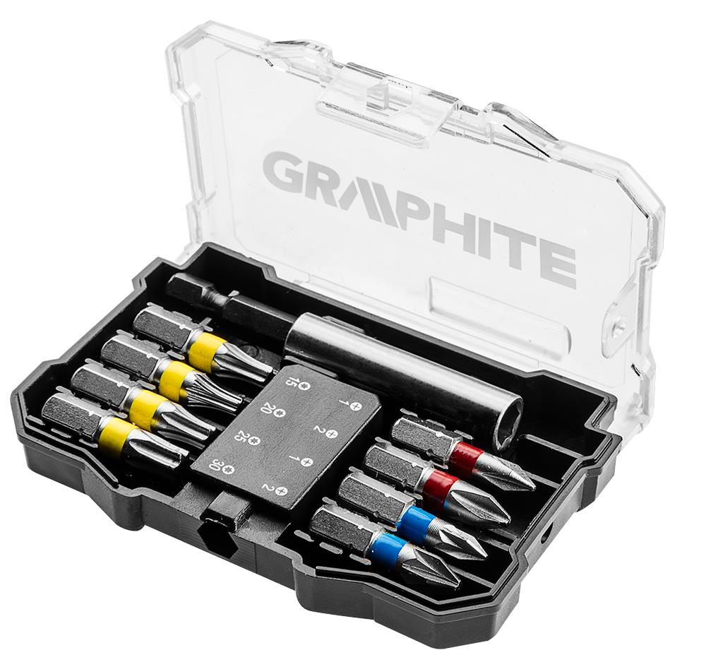 Набор бит GRAPHITE, 10 шт, с держателем