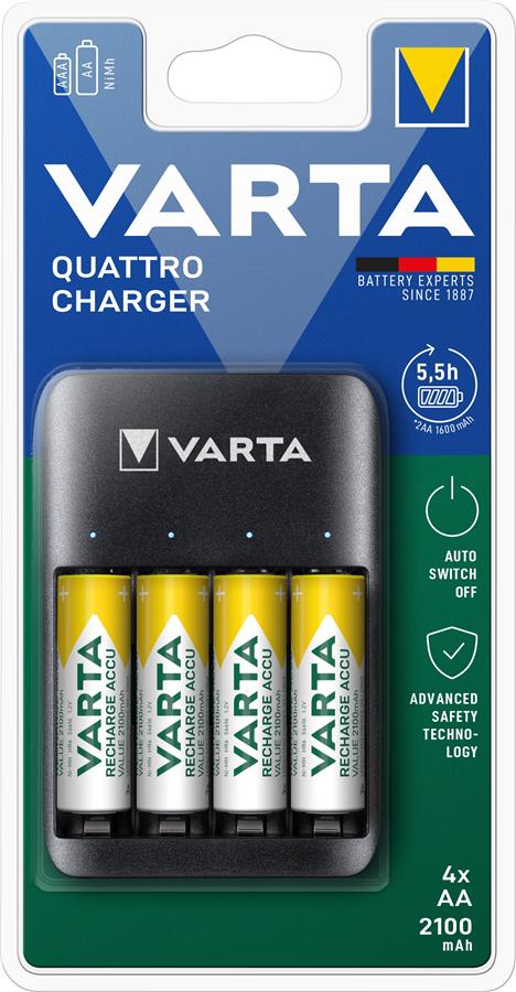 Зарядний пристрій Varta Value USB Quattro Charger 4хNI MH AA2100 мА•год