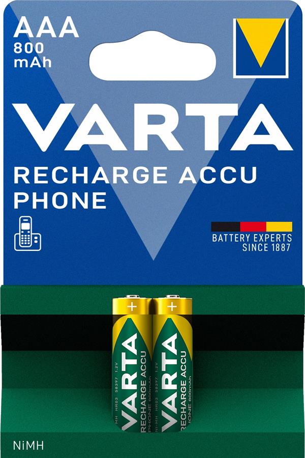 Акумулятор Varta NI-MH Phone AAA 800 мА•г, 2шт