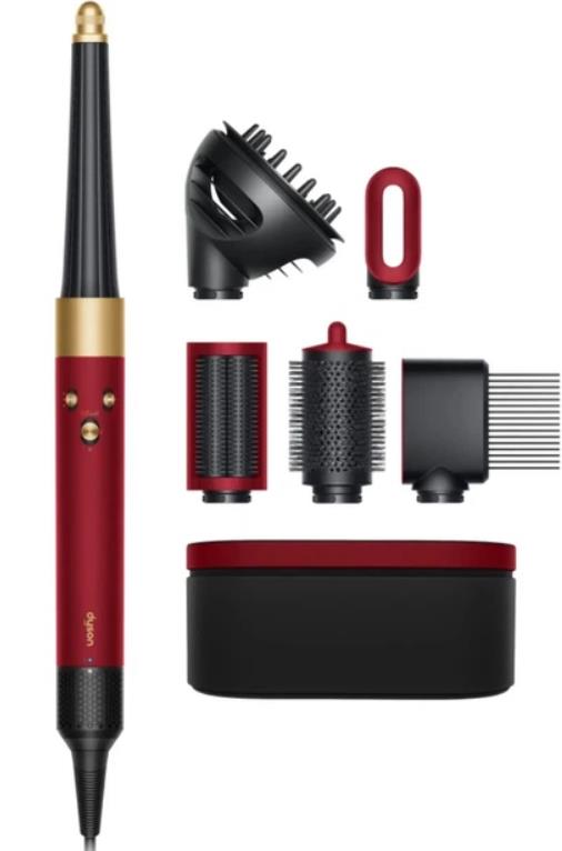 Стайлер Dyson Airwrap I.D. HS08 T3/T4 Curly+Coily Red Velvet/Gold, 1300Вт, темп.режимів-3, насадок-6, кейс, кераміка, червоний