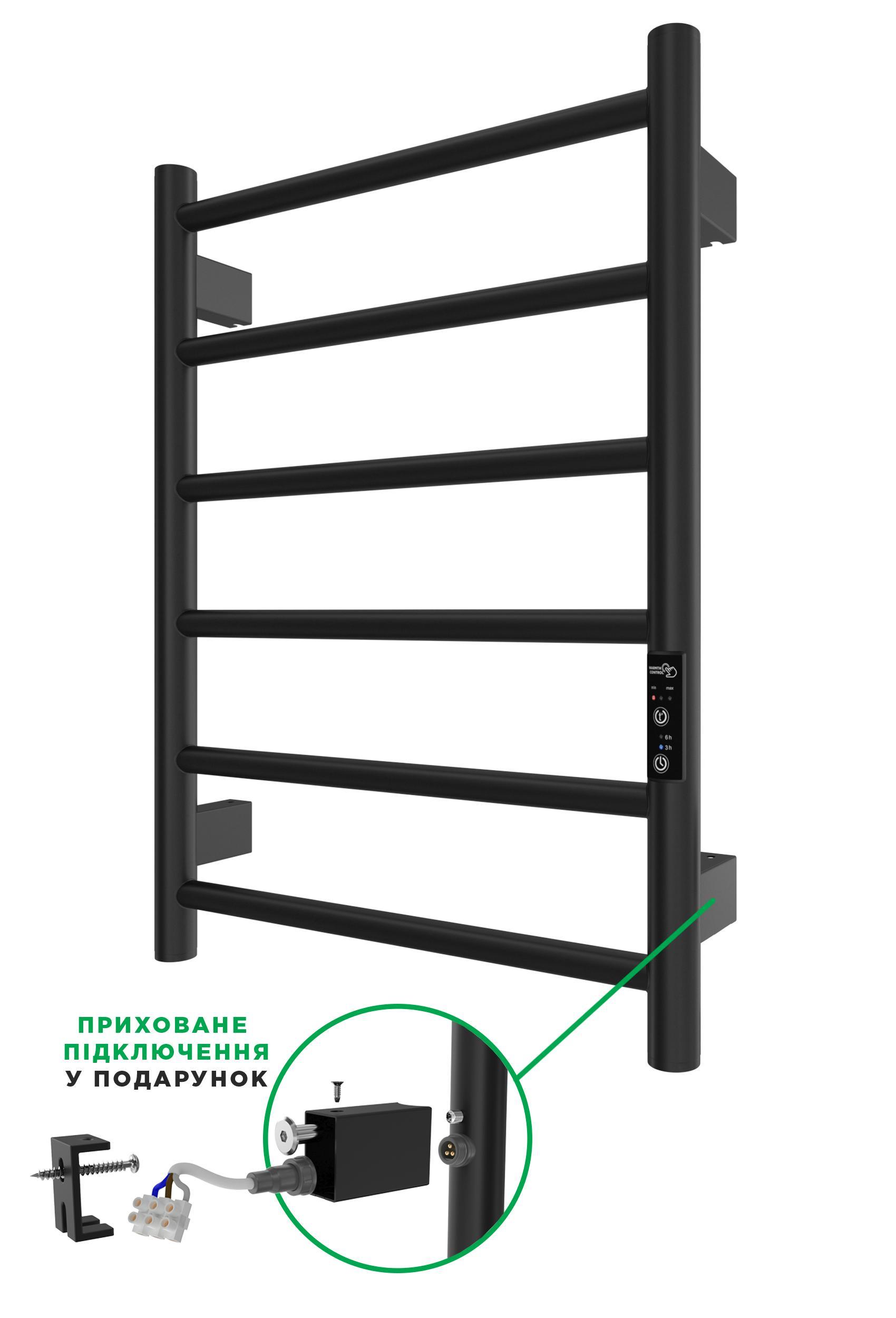 Рушникосушка ARDESTO електрична Classik-TR K, 570х430х80мм, таймер-регулятор, сталь, чорний матовий