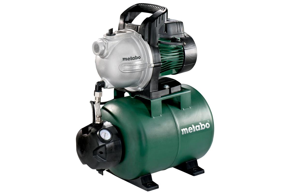 Насосна станція Metabo HWW 4000/25 G, 1100Вт, 4куб/год, висота подачі 46м, всмоктування до 8м, ресивер 24л, 17.2кг