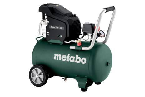 Компресор повітряний Metabo Basic 250-50, 1800Вт, 50л, 110л/хв, 8бар, 32.5кг