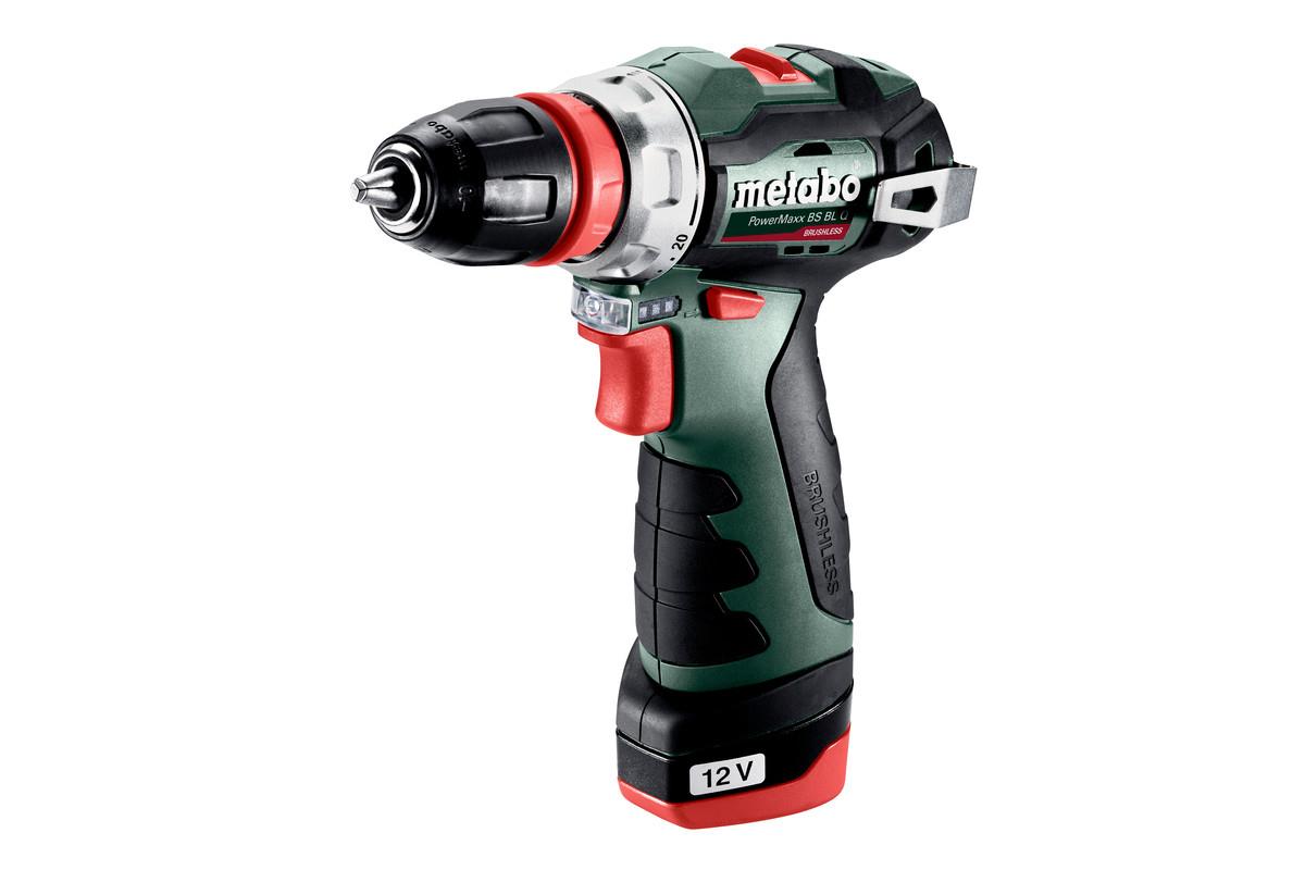Шурупокрут-дриль акумуляторний Metabo PowerMaxx BS BL Q 12В 2х2.0А·год 20·38Нм кейс 0-400·0-1500об/хв 0.8кг