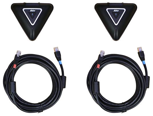 Мікрофонна пара додаткова AVer з 5 м кабелем для систем VC550/ FONE540/ VC520 Pro 3, 2 х Omni-mic, радіус дії 3 м, RJ45, чорний