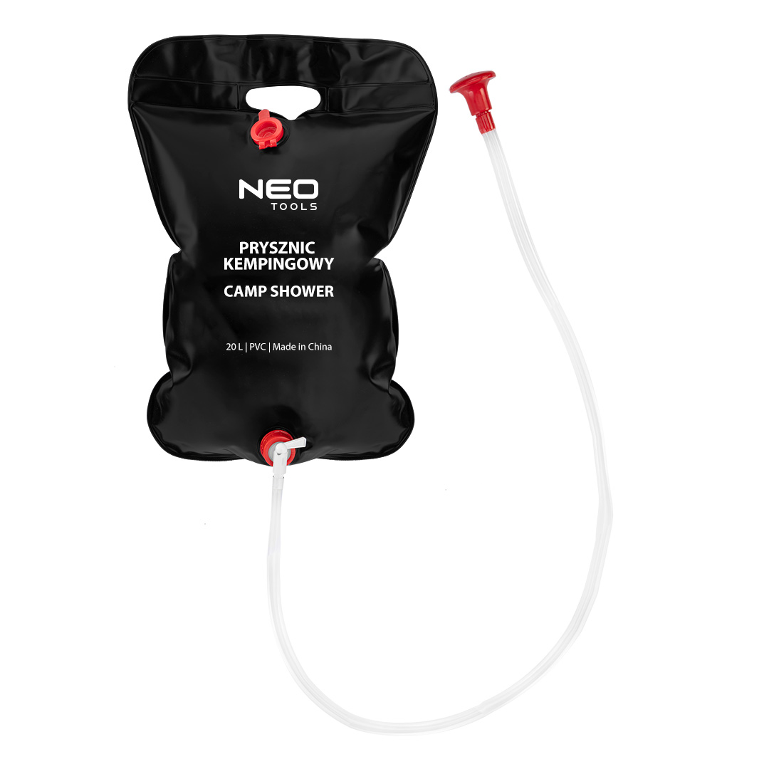 Душ кемпінговий Neo Tools, ПВХ, 20л, чорний, 0.3кг