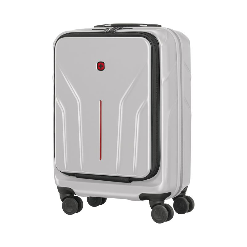 Валіза Wenger Amplix Hardside Carry-On, мала, з відсіком для н/б 16", полікарбонат, TSA, 4 колеса, розширення, USB, сріблястий