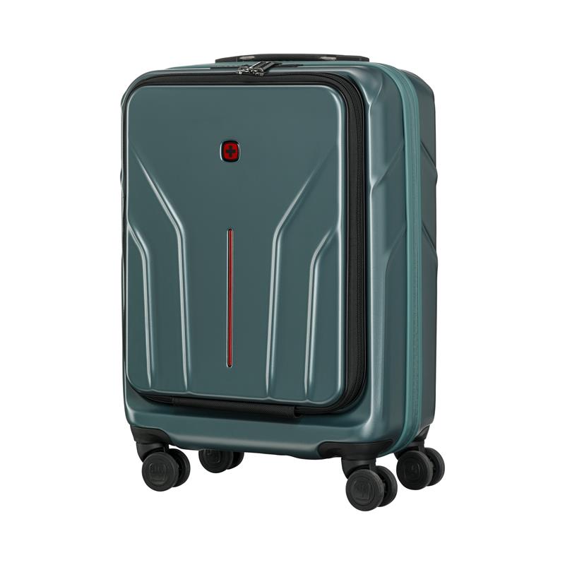 Валіза Wenger Amplix Hardside Carry-On, мала, з відсіком для н/б 16", полікарбонат, TSA, 4 колеса, розширення, USB, зелений