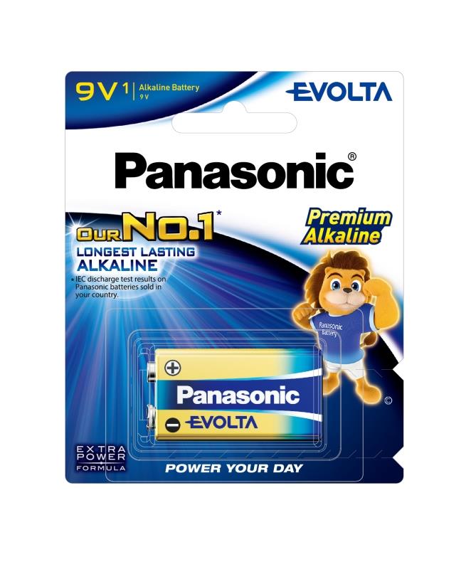 Батарейка Panasonic Evolta лужна 6LR61(6LF22, MN1604, MX1604, Крона) блістер, 1 шт.