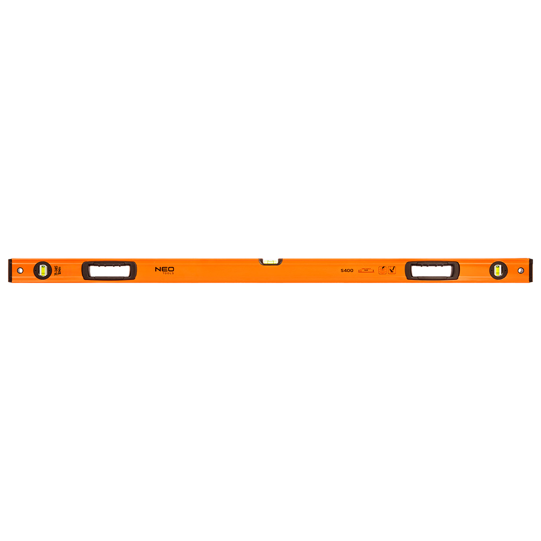 Рівень Neo Tools S 400 алюмінієвий, 120см, 3 капсули, 2 отвори для рук