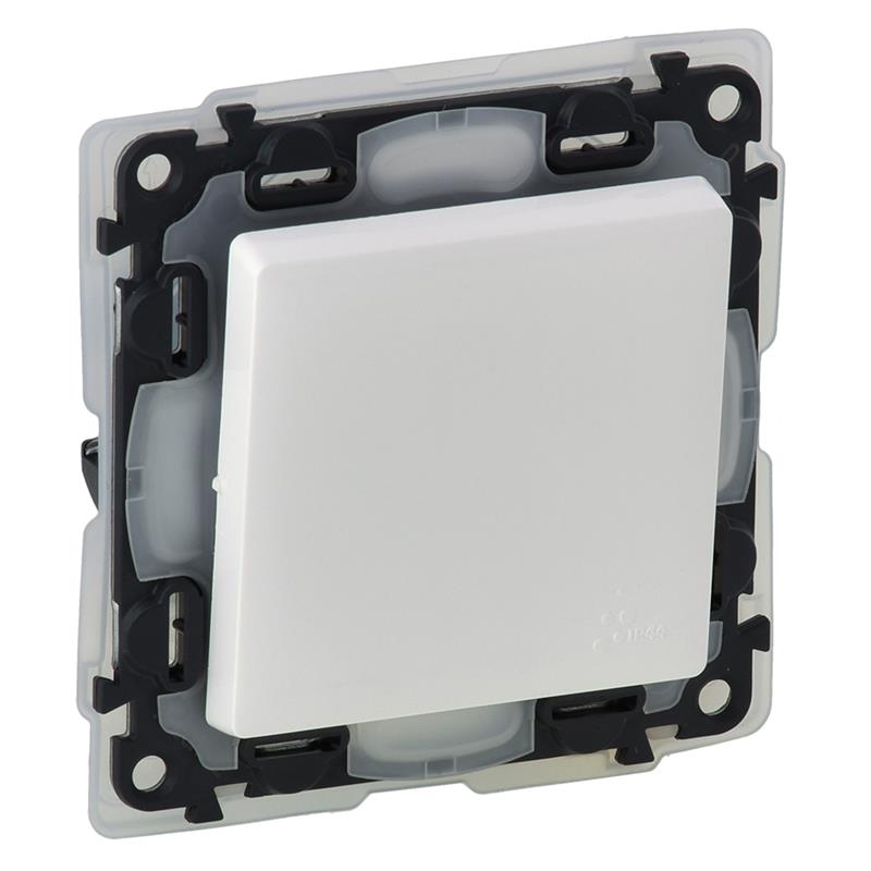 Вимикач Legrand Valena LIFE, 10АХ, 250V, автоматичні клеми, IP44, білий