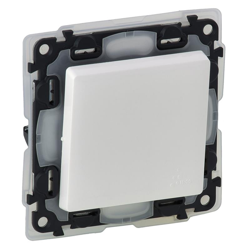 Перемикач Legrand Valena LIFE, 10АХ, 250V, автоматичні клеми, IP44, білий
