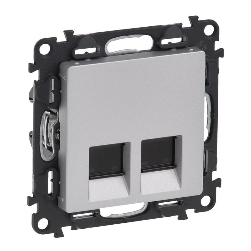 Розетка подвійна RJ45 кат. 5е UTP Legrand Valena LIFE, алюміній