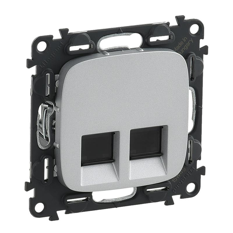 Розетка подвійна RJ45 кат. 6 UTP Legrand Valena LIFE, алюміній